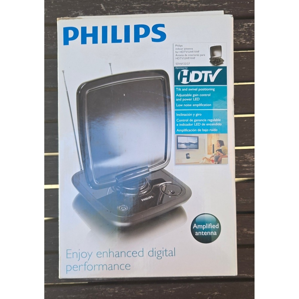 Philips SDV6122T/27 Indoor Digital TV Antenna HD UHF VHF FM in Box